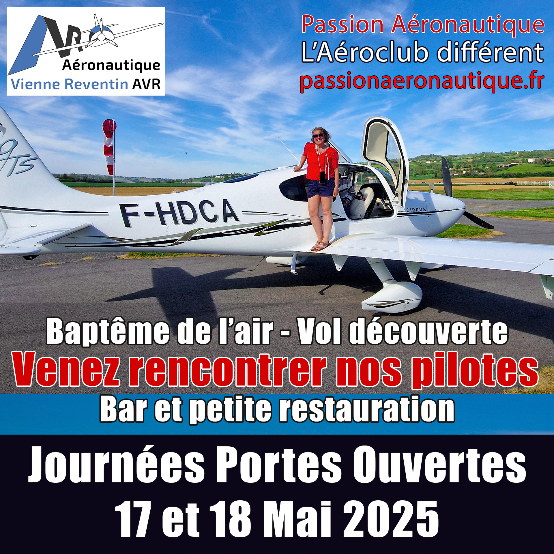 Journées portes ouvertes 17 et 18 Mai 2025-AVR Aeronautique Vienne Reventin 38